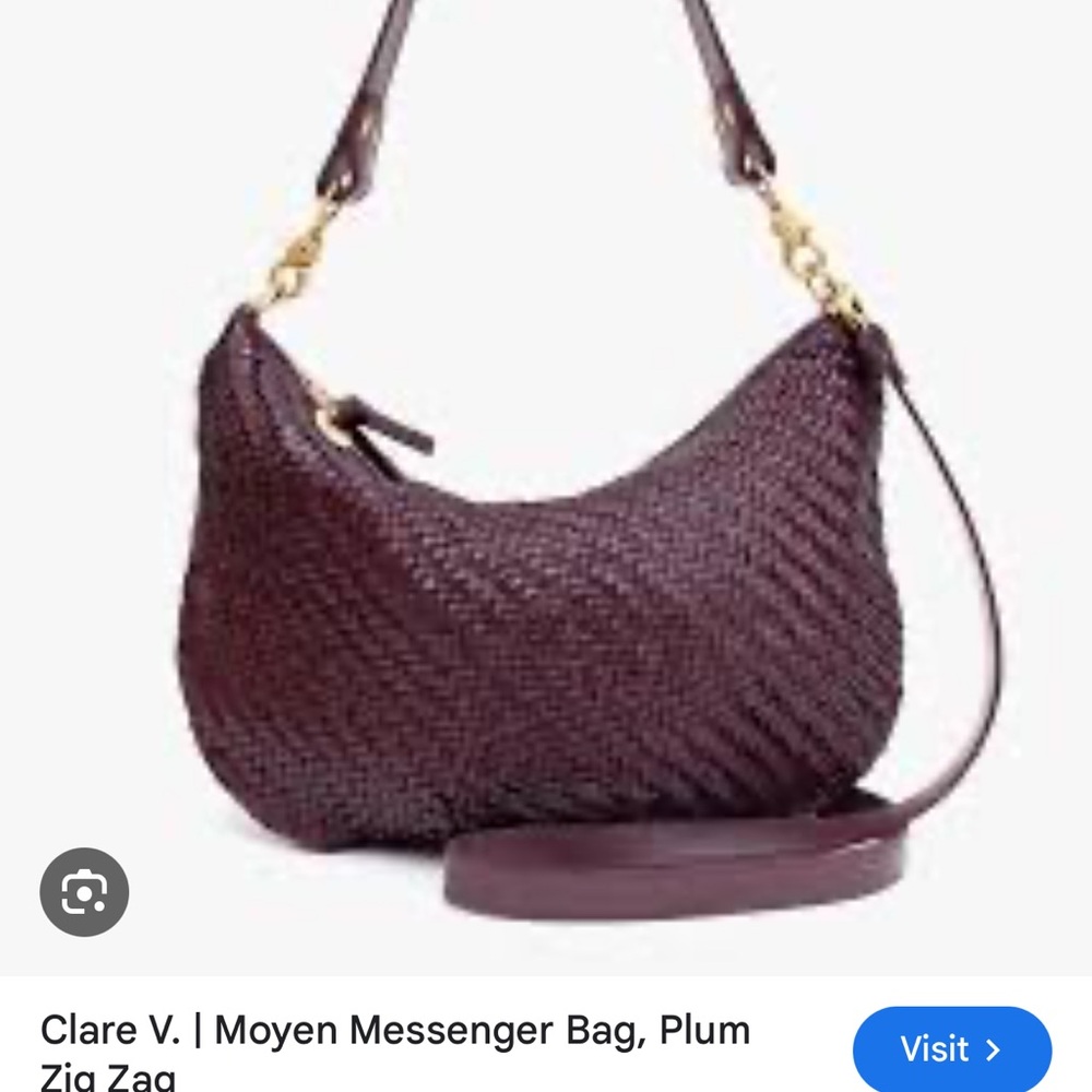 Clare V Purple Crossbody Bag with Zig Zag Texture